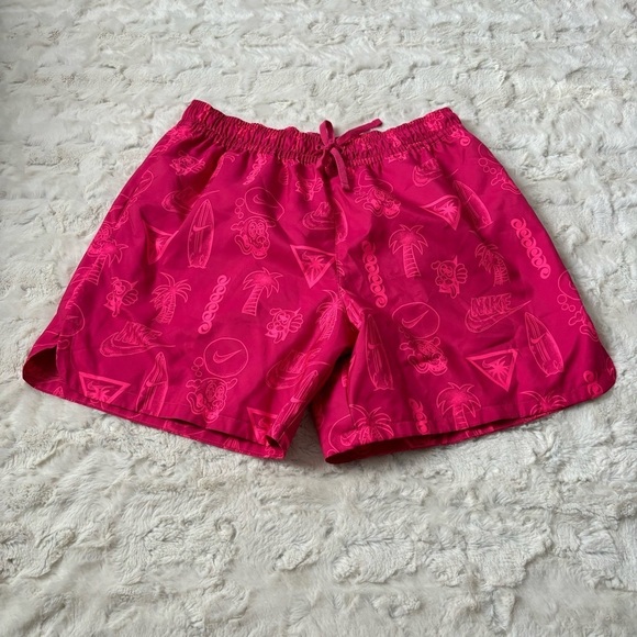 Nike Men's Size Medium Pink Woven Beach Flow Swim Shorts - Picture 1 of 5